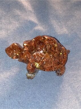 Gold sandstone with gold flakes resin Turtle Figurine